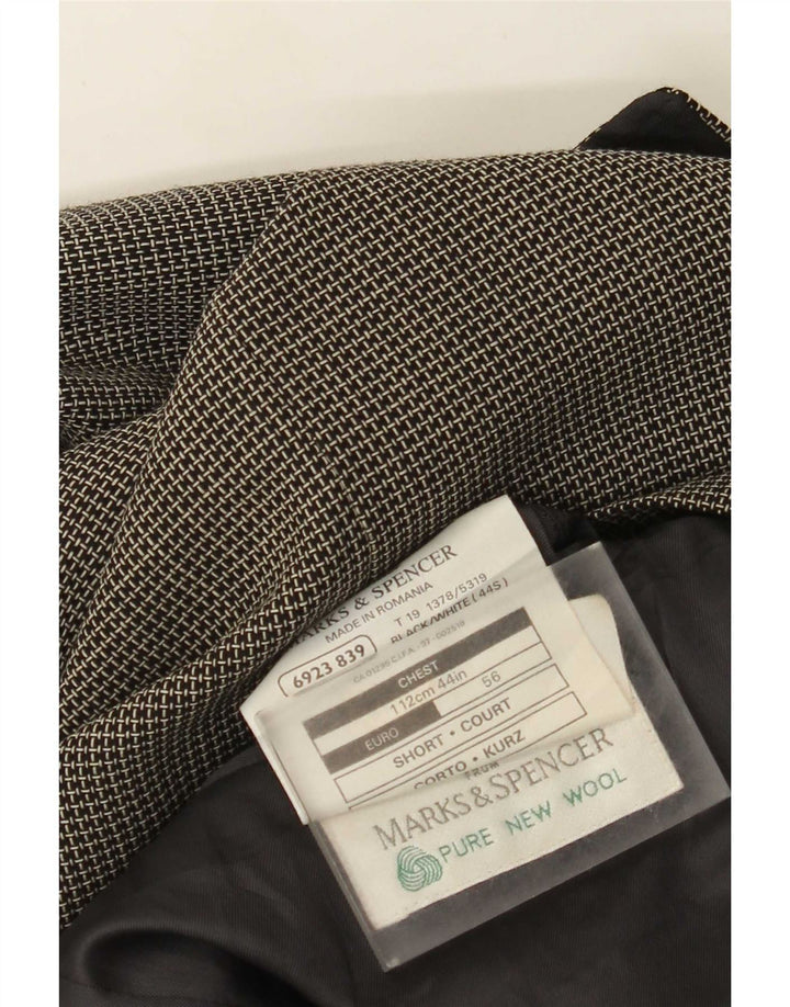Marks & Spencer Ανδρικό σακάκι σακάκι με 3 κουμπιά UK 44 XL Grey Gingham New Wool