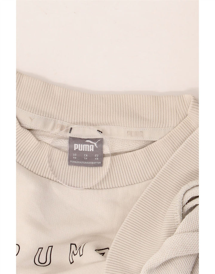 Ανδρικό γραφικό φούτερ PUMA Jumper XS Λευκό βαμβακερό χρώμα