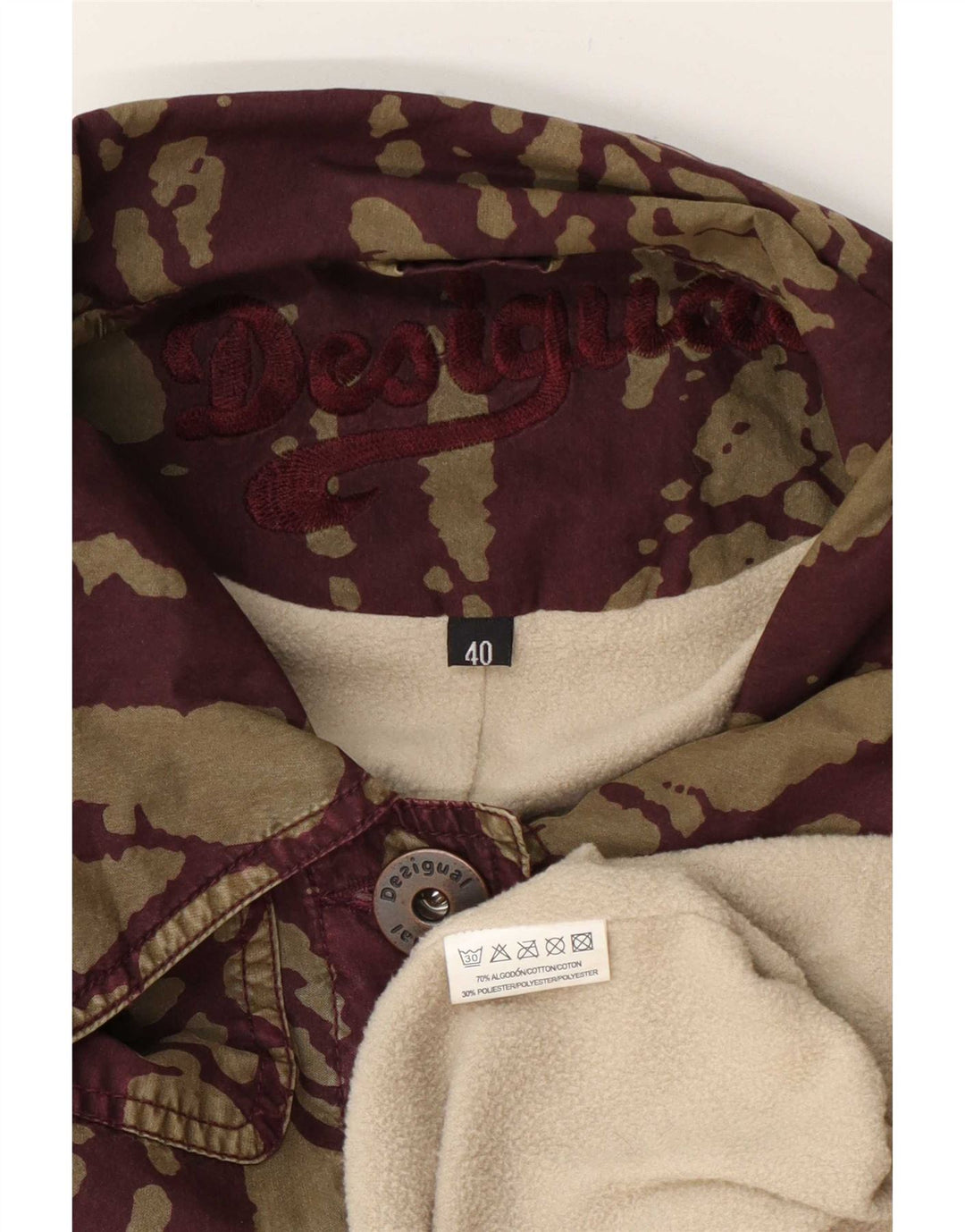 Γυναικείο Desigual Abstract Pattern Windbreaker Coat EU 40 Μεσαίο πράσινο βαμβακερό