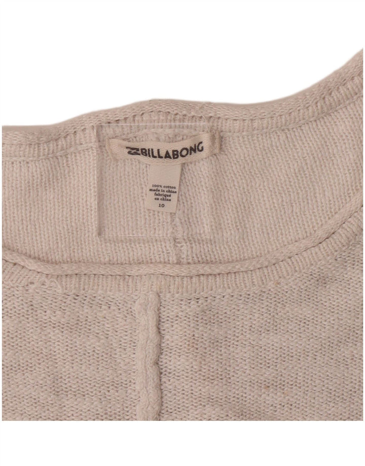 Billabong Γυναικείο πουλόβερ με λαιμόκαυστο UK 10 μικρό ροζ ριγέ βαμβακερό