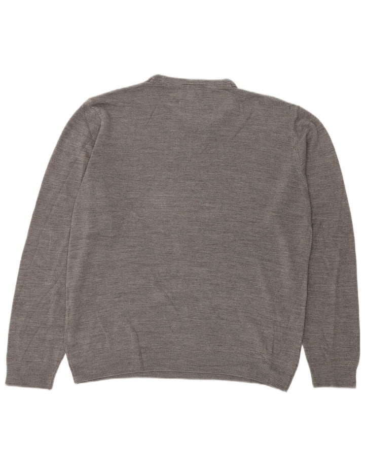 Ανδρικό πουλόβερ Marks & Spencer Regular Fit Crew Neck Jumper XL Grey Acrylic
