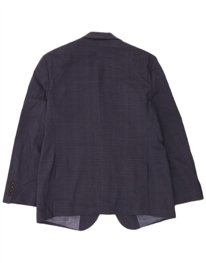 Marks & Spencer Ανδρικό μπουφάν σακάκι με 2 κουμπιά UK 42 XL Navy Blue Check