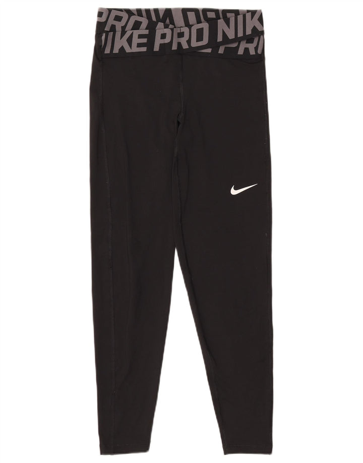 Γυναικεία γραφικά κολάν NIKE Dri Fit UK 10 Small Black Polyester