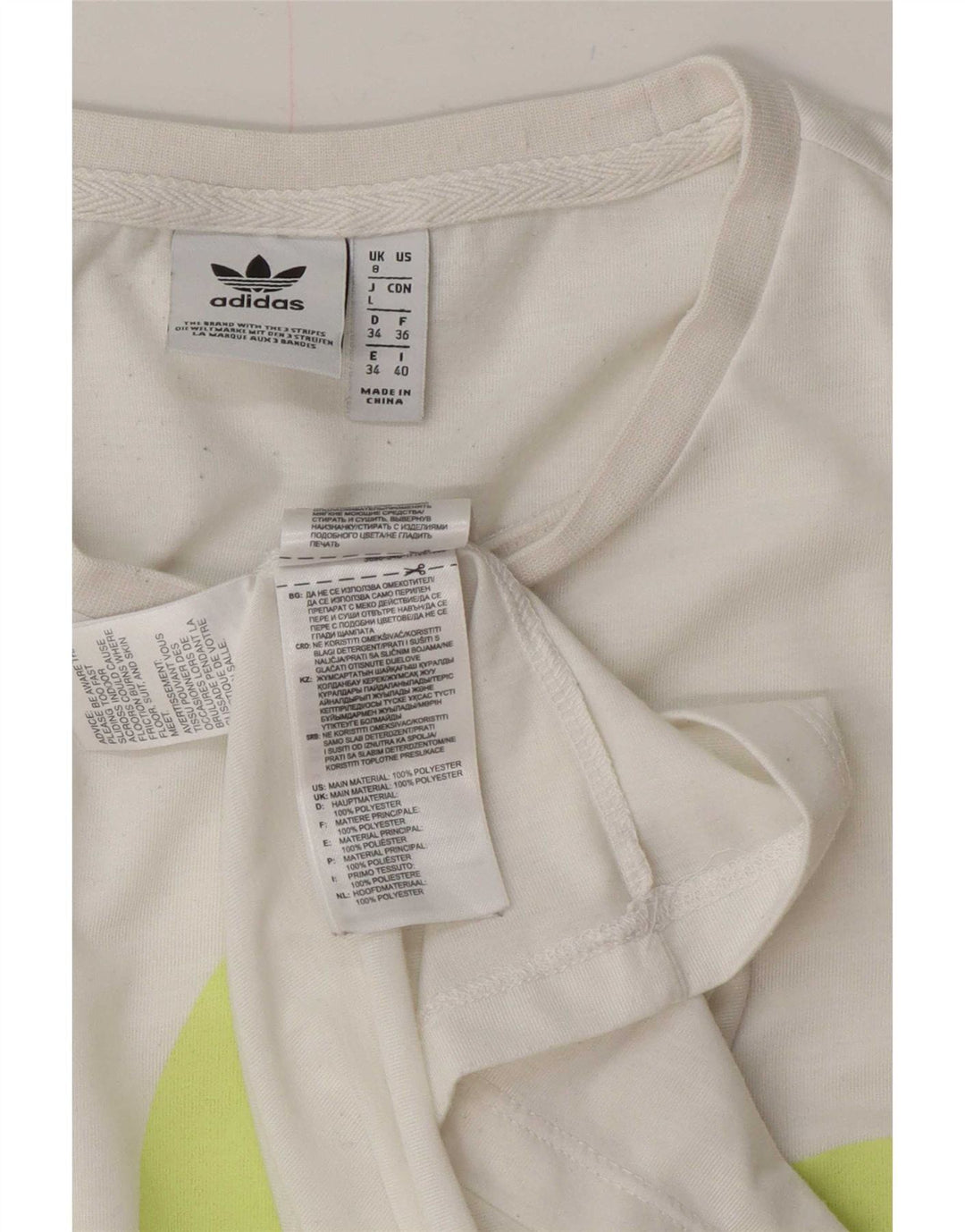 Γυναικείο γραφικό μπλουζάκι Adidas Top UK 8 Small White