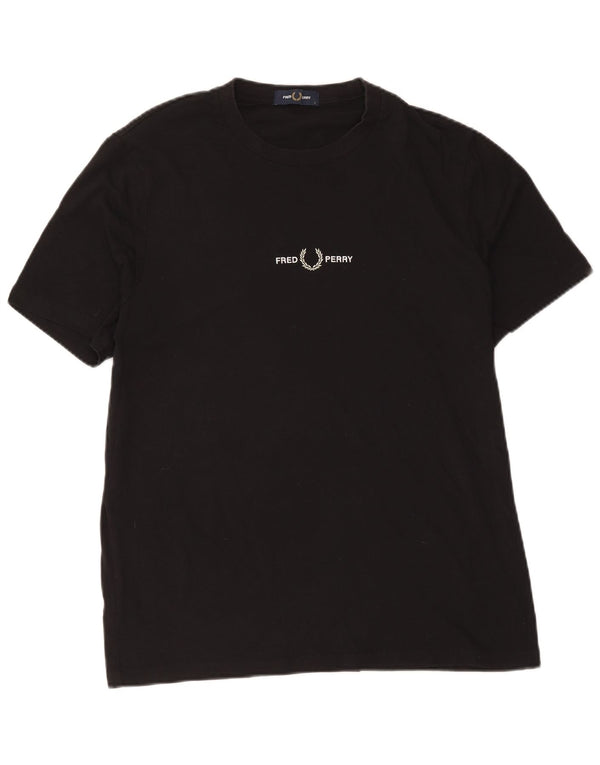 Fred Perry Ανδρικό T-Shirt Top μεγάλο μαύρο βαμβακερό