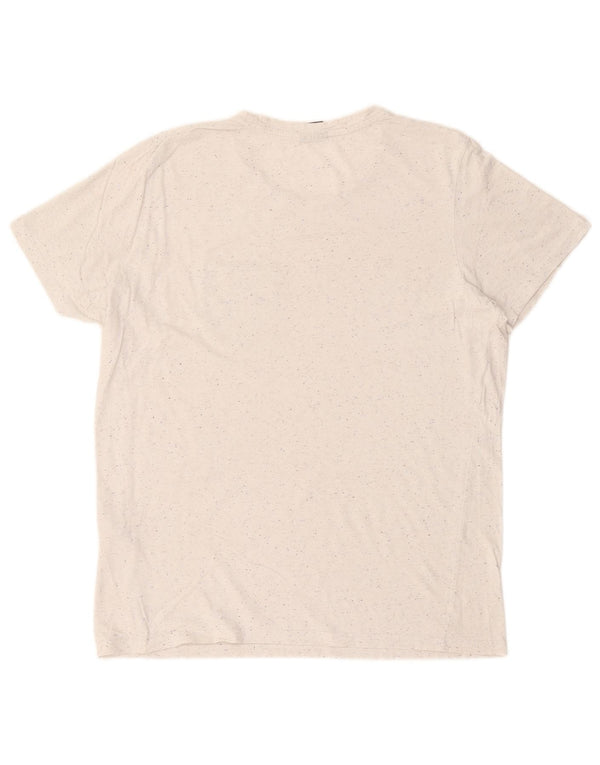 Jack & Jones Ανδρικό T-Shirt Top Large White Flecked Cotton