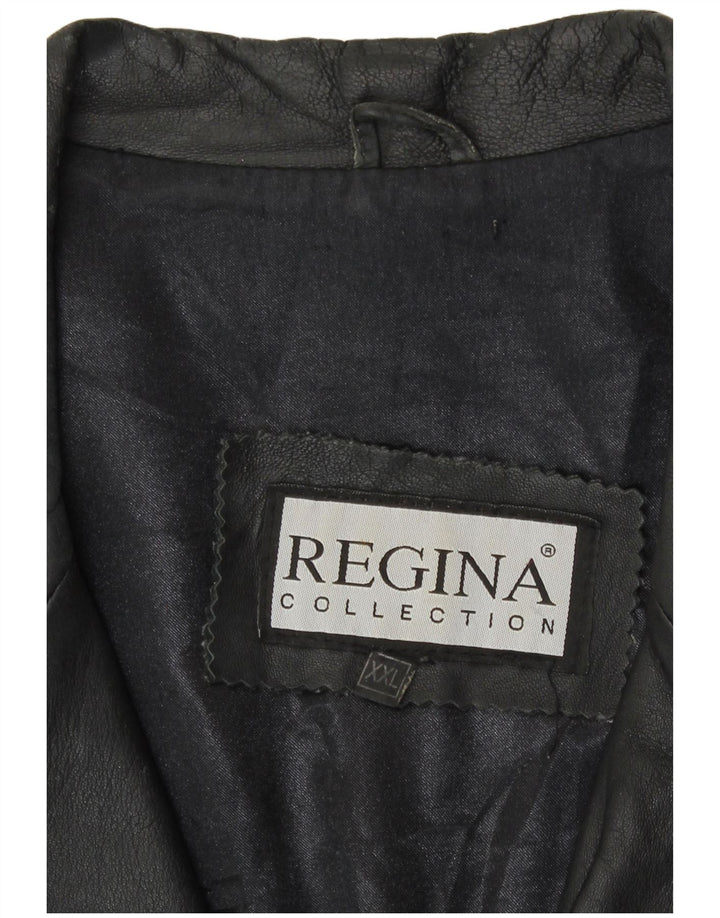Regina Ανδρικό Δερμάτινο Μπουφάν UK 44 2XL Μαύρο Δερμάτινο