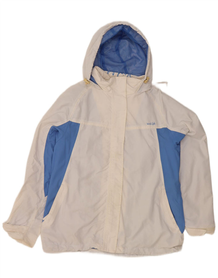 Γυναικείο μπουφάν βροχής Weird Fish Hooded UK 14 Large White Colourblock Nylon