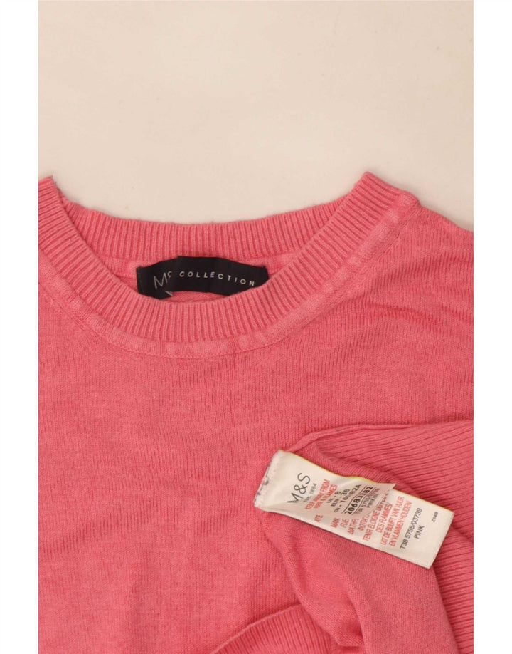 Marks & Spencer Γυναικείο πουλόβερ με λαιμόκοψη UK 8 Small Pink