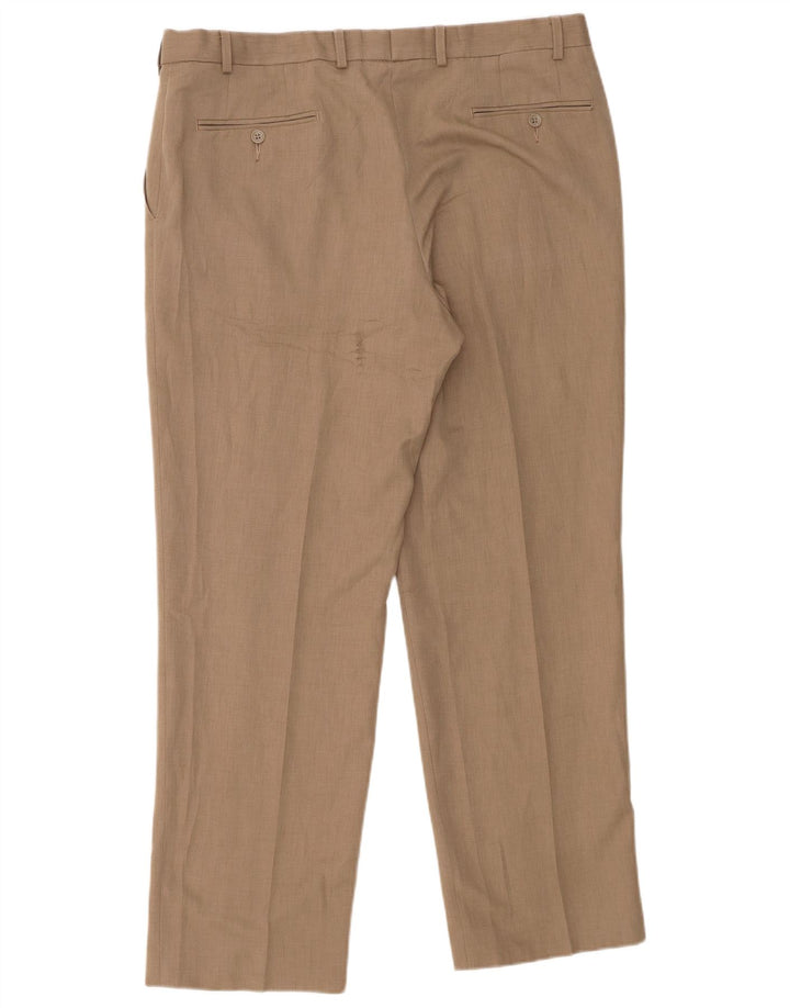 Ανδρικό ίσιο παντελόνι Marks & Spencer W38 L31 Beige Polyester