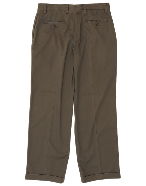 Eddie Bauer Ανδρικό Παντελόνι Chino με Χαλαρή Εφαρμογή W34 L32 Χακί Βαμβακερό