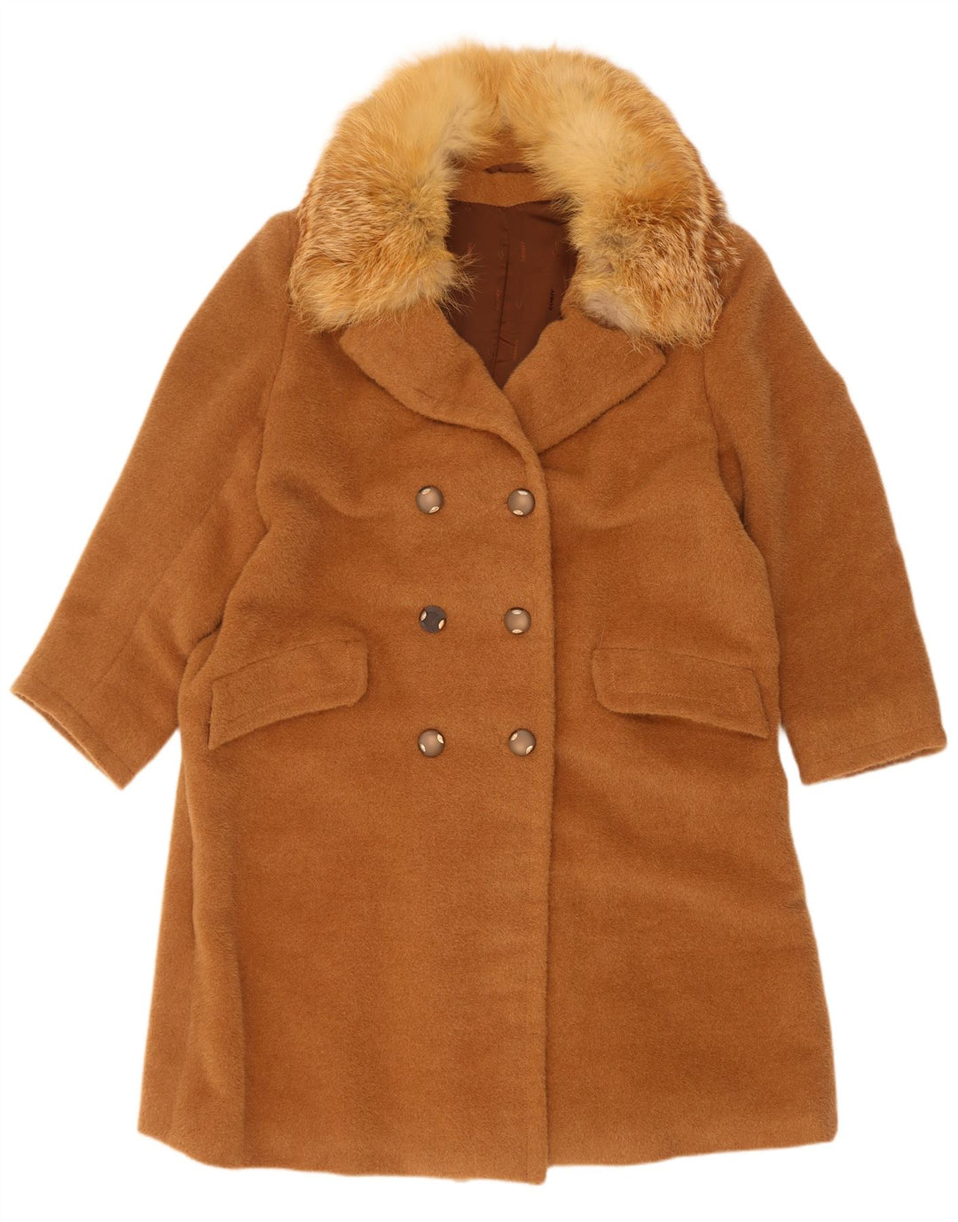 Vintage γυναικείο παλτό με διπλό στήθος UK 16 Large Beige