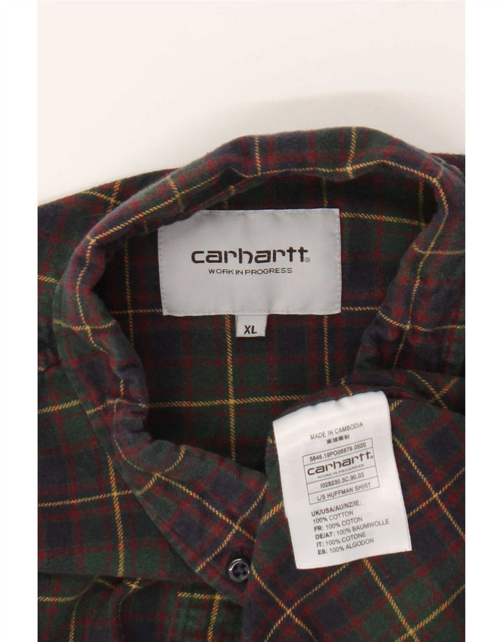 Ανδρικό φανελένιο πουκάμισο Carhartt XL Πράσινο βαμβακερό καρό