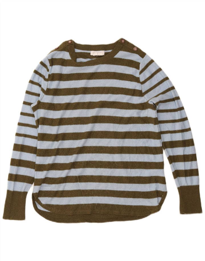 White Stuff Γυναικείο πουλόβερ με λαιμόκαυστο UK 12 Medium Khaki ριγέ