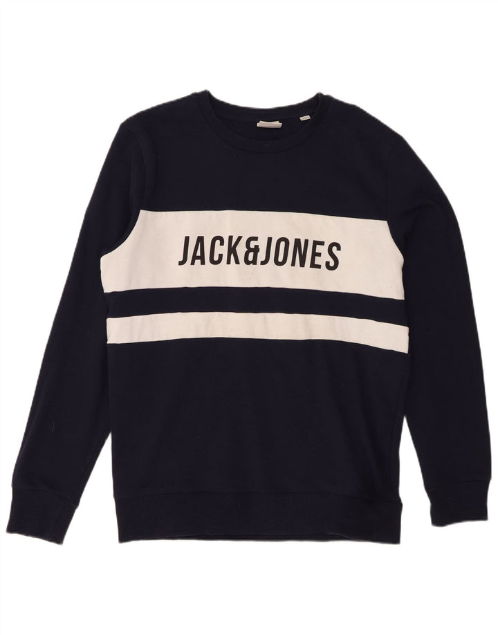 Jack & Jones Ανδρικό γραφικό φούτερ Jumper Μεγάλο μπλε μπλε χρώματος