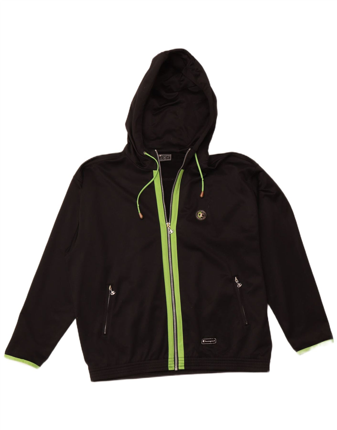 Ανδρική αθλητική φόρμα με κουκούλα CHAMPION Top Jacket XL Μαύρο πολυεστέρα