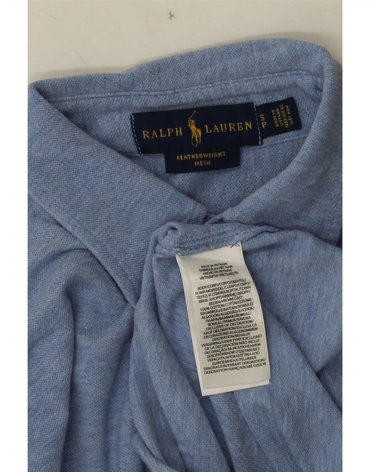 Ralph Lauren Ανδρικό διχτυωτό πουκάμισο μικρό μπλε βαμβακερό