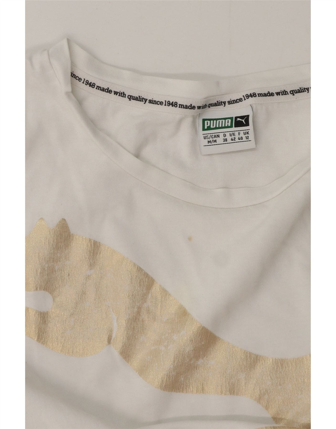 Γυναικείο γραφικό T-Shirt PUMA Top UK 12 Medium White