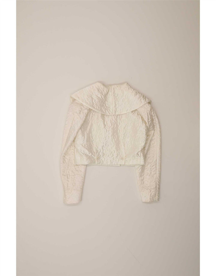 Vintage γυναικεία 2 τεμάχια σετ φούστα IT 44 Medium W28 Λευκή βισκόζη