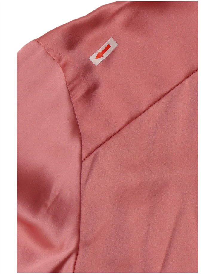 Zara Γυναικείο πουκάμισο Oversized Μπλούζα UK 14 Medium Pink Polyester