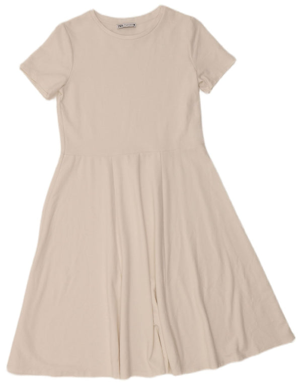 Γυναικείο φόρεμα ZARA A-Line UK 10 Small White Viscose