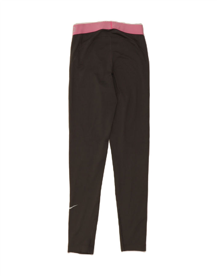NIKE Womens Graphic Leggings UK 14 Medium  Grey Polyester Vintage Nike and Second-Hand Nike from Messina Hembry 