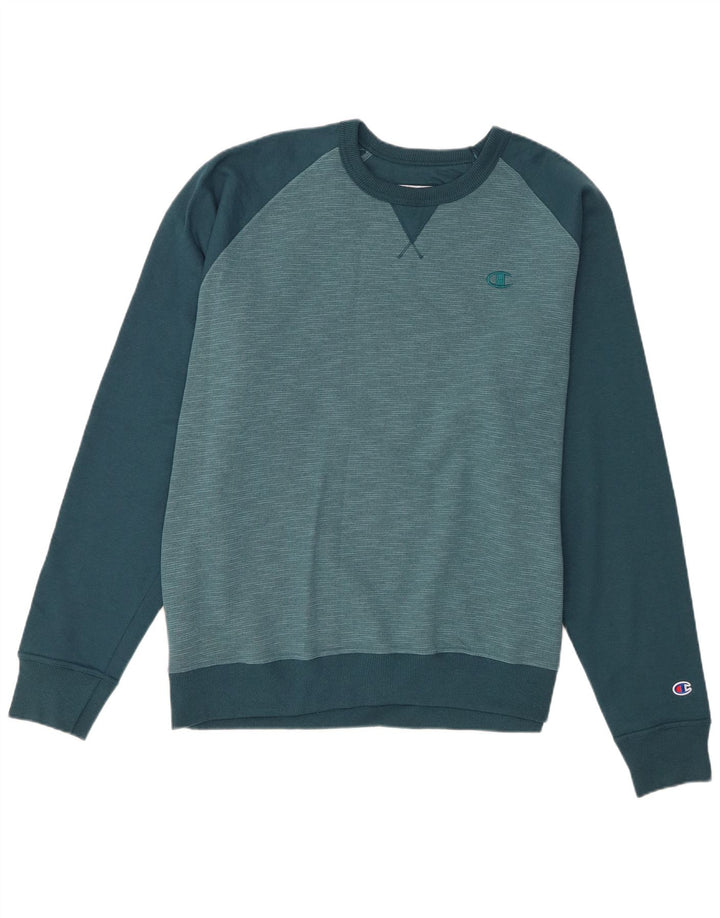 Ανδρική μπλούζα Champion Jumper XL Blue Colourblock Βαμβακερή