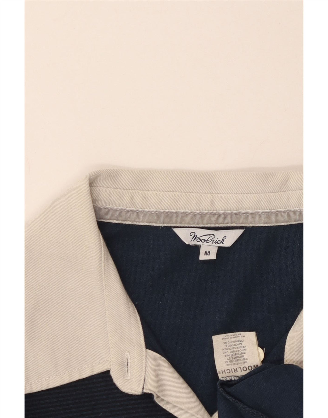 Woolrich Γυναικείο μπλουζάκι ράγκμπι πόλο UK 12 μεσαίου μπλε βαμβακερό