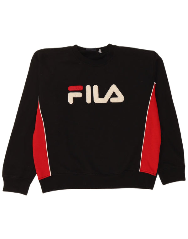 Ανδρικό γραφικό φούτερ Fila Jumper Μεγάλο μαύρο χρώμα πολυεστέρα