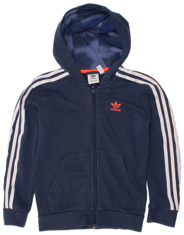Πουλόβερ ADIDAS Boys Zip Hoodie 7-8 Years Navy Blue Cotton