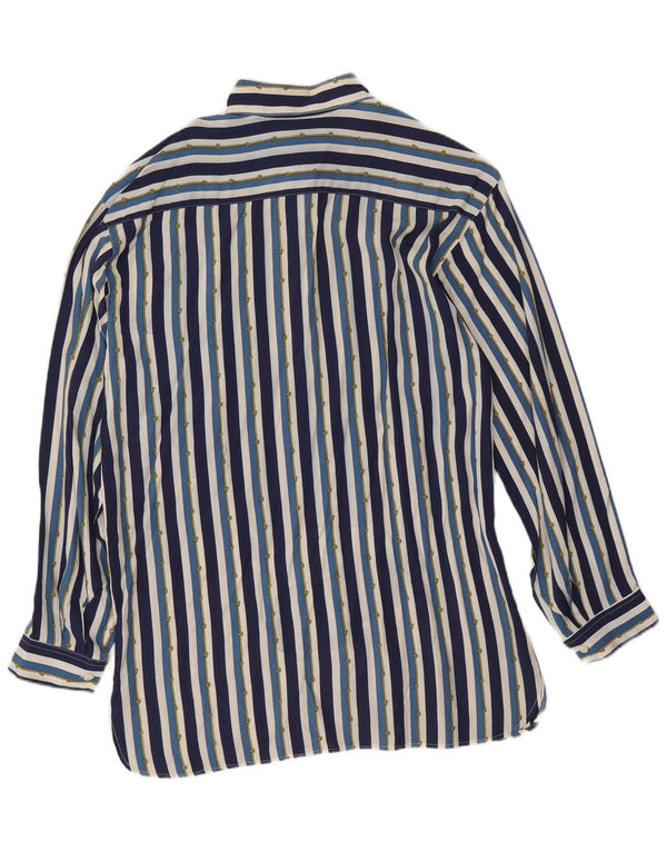 Marina Yachting Γυναικείο πουκάμισο Μπλούζα UK 14 Medium Blue ριγέ βισκόζη