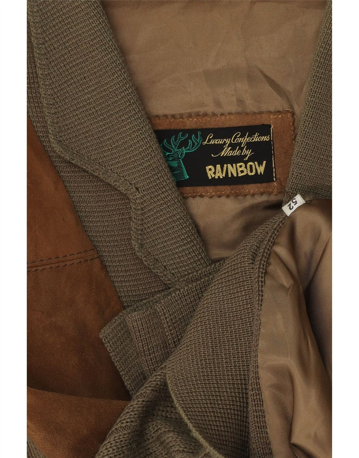 Ανδρικό πουλόβερ Rainbow Cardigan IT 52 Large Brown Colourblock