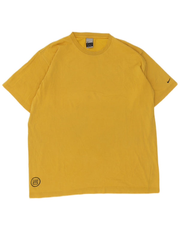 Ανδρικό T-Shirt Nike με γραφικό Dri Fit XL κίτρινο βαμβακερό