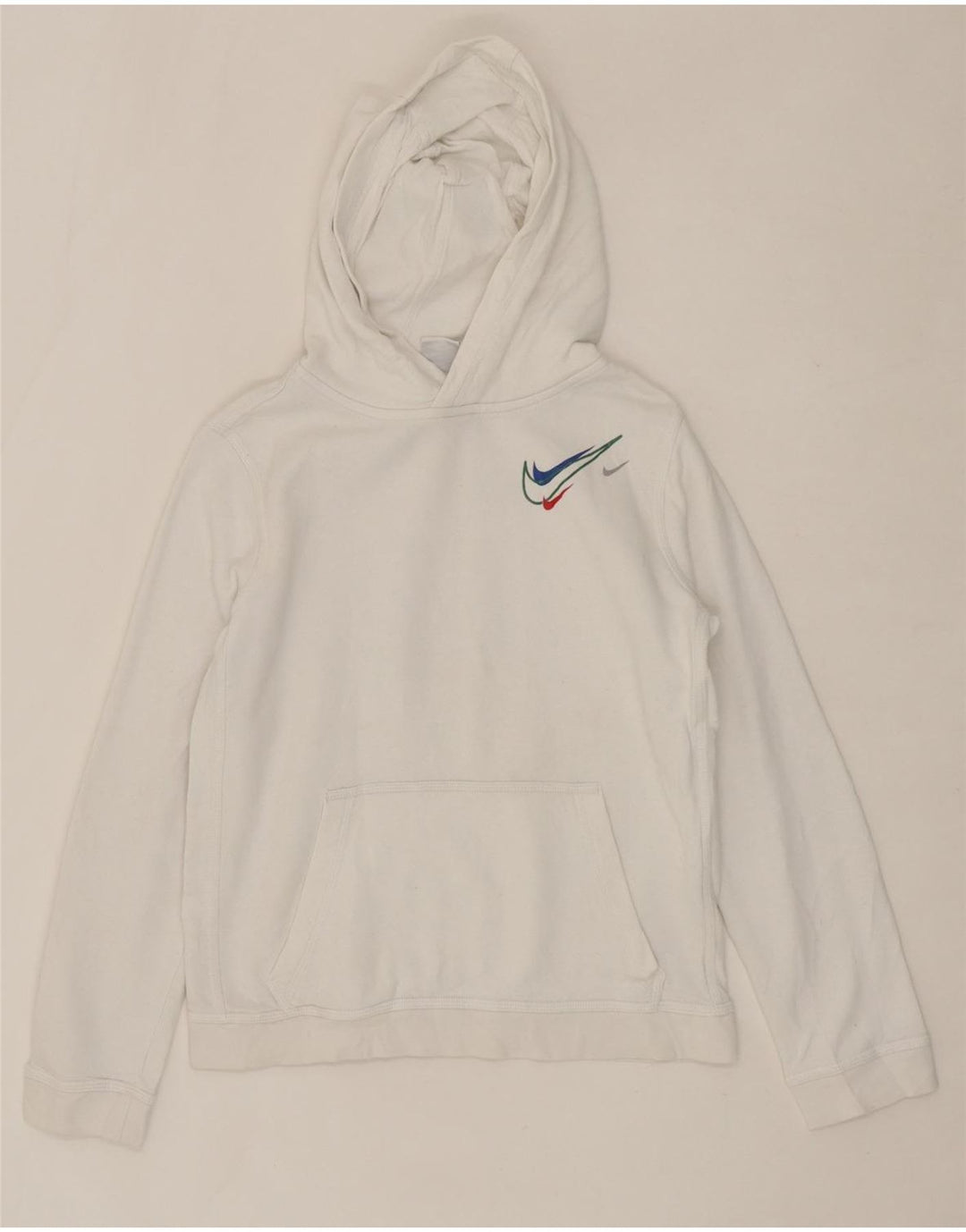 NIKE Boys Sweatshirt Jumper 13-14 Years XL White Cotton Vintage Nike and Second-Hand Nike from Messina Hembry 