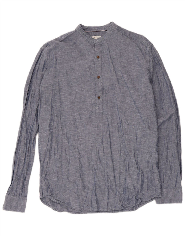 Jack & Jones Ανδρικό πουλόβερ με λεπτή εφαρμογή πουλόβερ από μεσαίο μπλε βαμβακερό