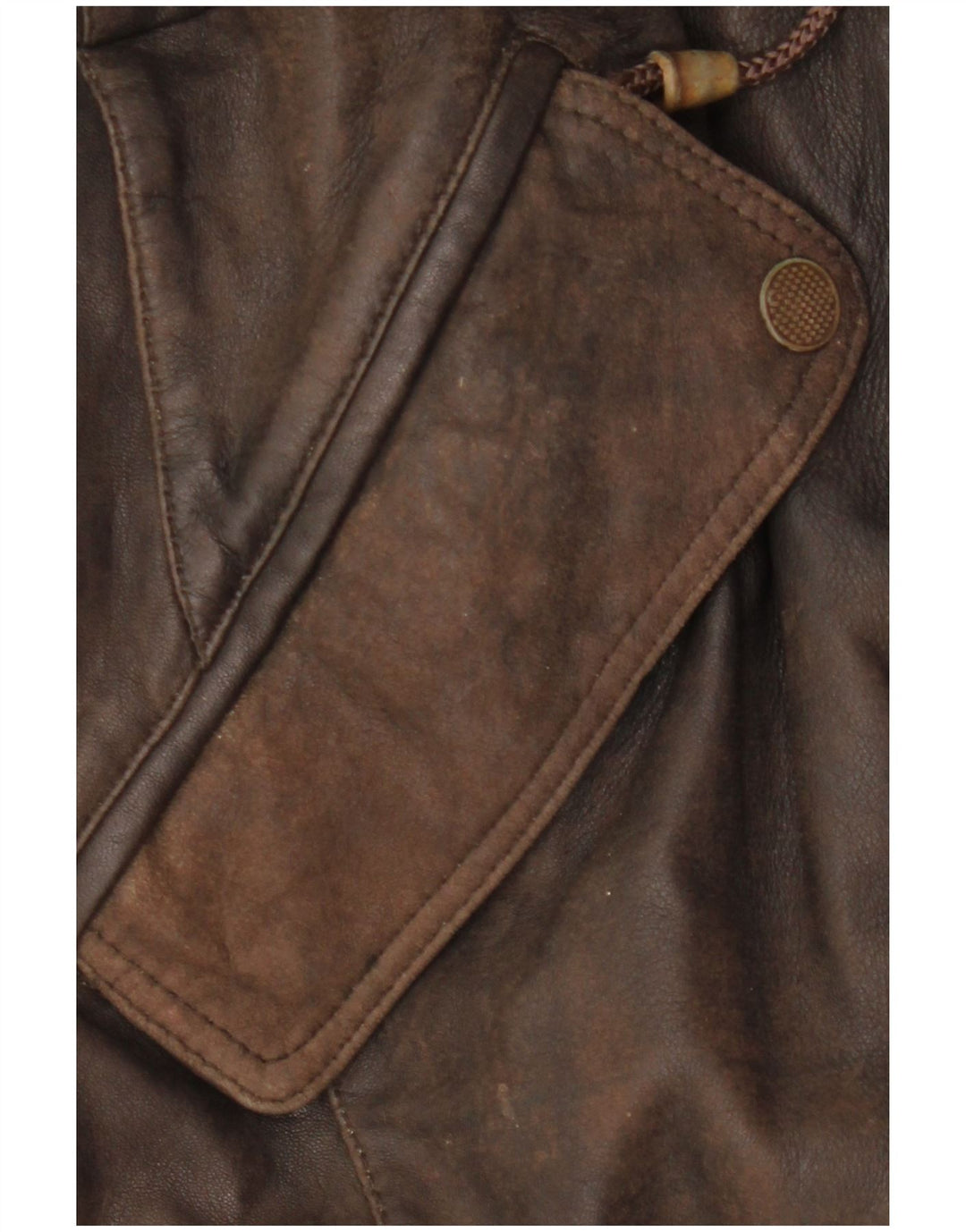 VINTAGE Γυναικείο Δερμάτινο Παλτό EU 38 Δερμάτινο Μεσαίο Καφέ