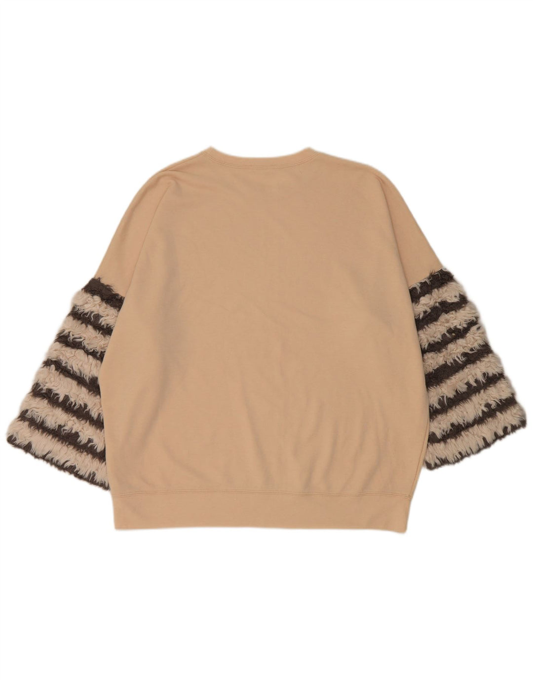 Zara γυναικεία φούτερ με μανίκια 3/4 υπερμεγέθη Jumper UK 14 Medium Beige