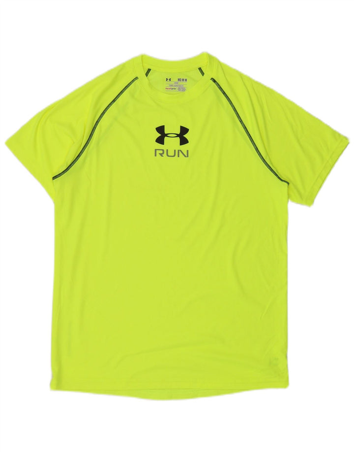 Γραφικό T-Shirt Ανδρικό Heat Gear UNDER Armour Top Μεσαίο πράσινο πολυεστέρας