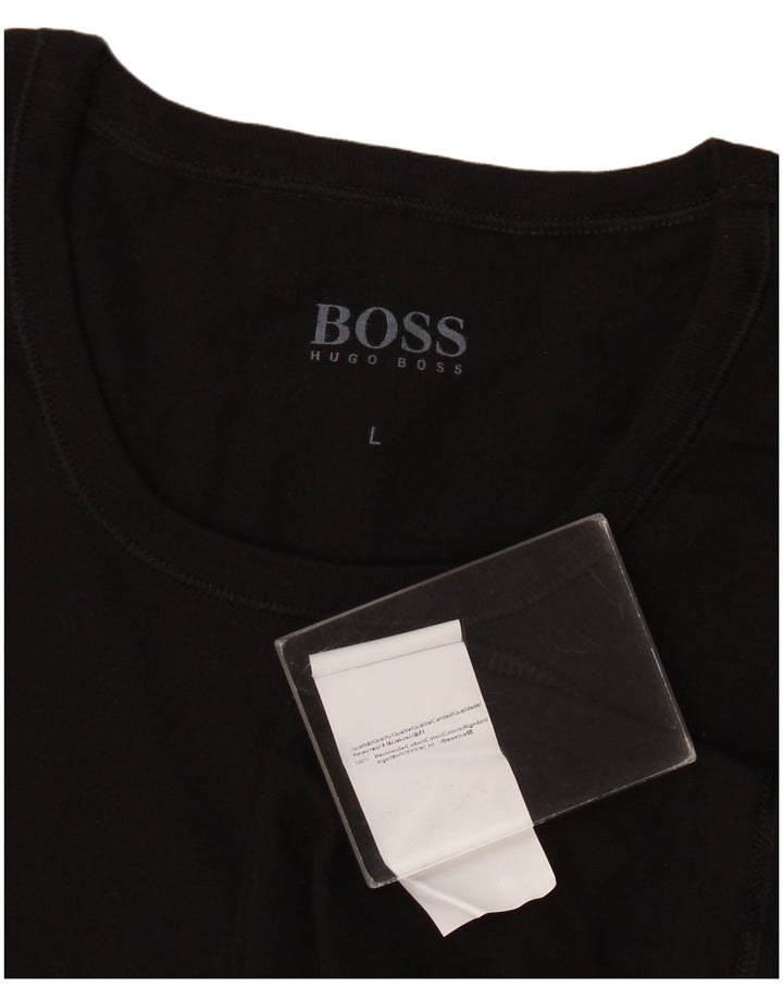 Ανδρικό T-Shirt Hugo Boss Top μεγάλο μαύρο βαμβακερό