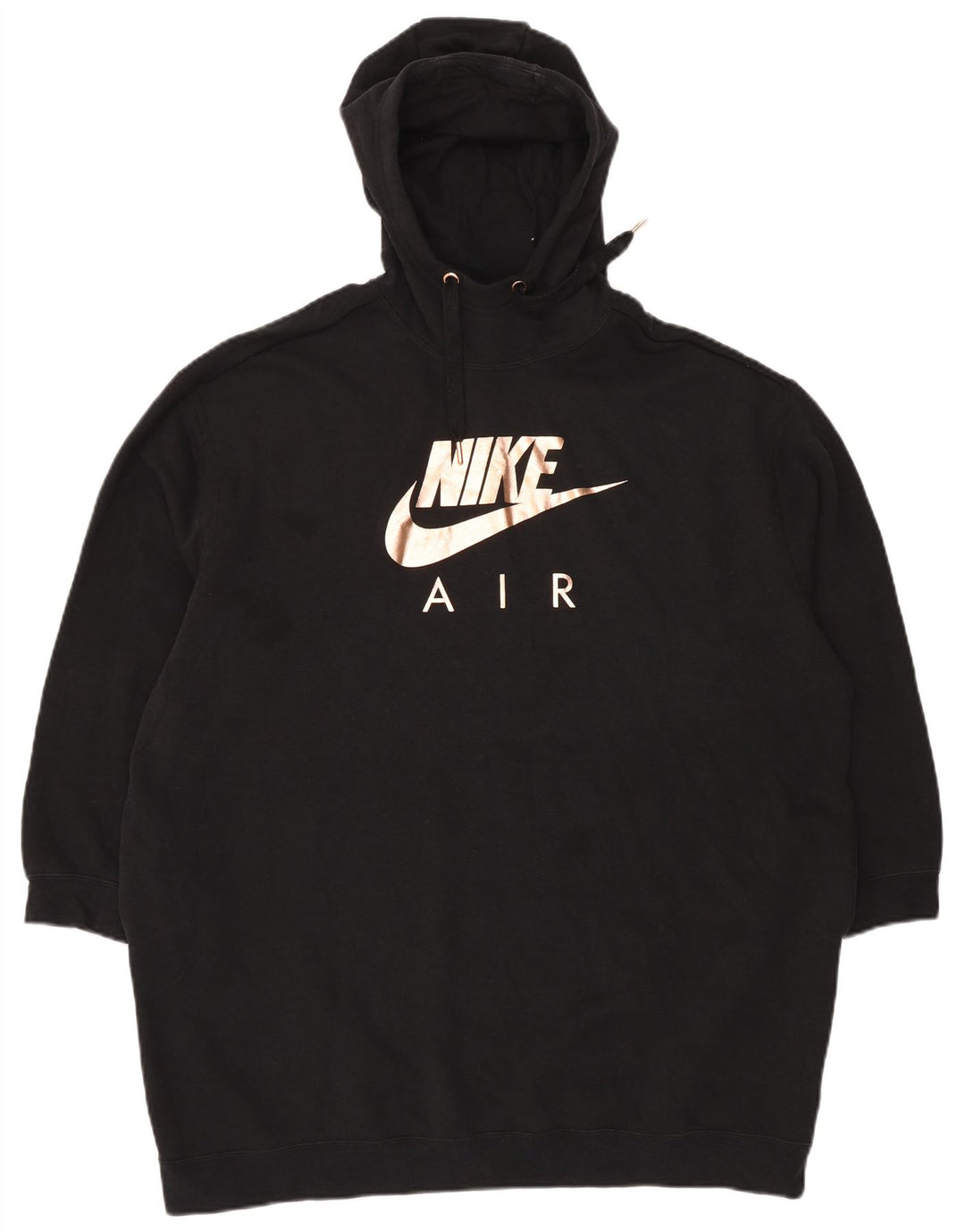 NIKE Γυναικείο Longline Graphic Hoodie Jumper UK 16 Large Black