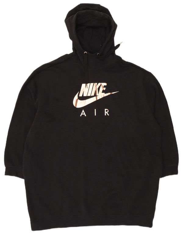 NIKE Γυναικείο Longline Graphic Hoodie Jumper UK 16 Large Black
