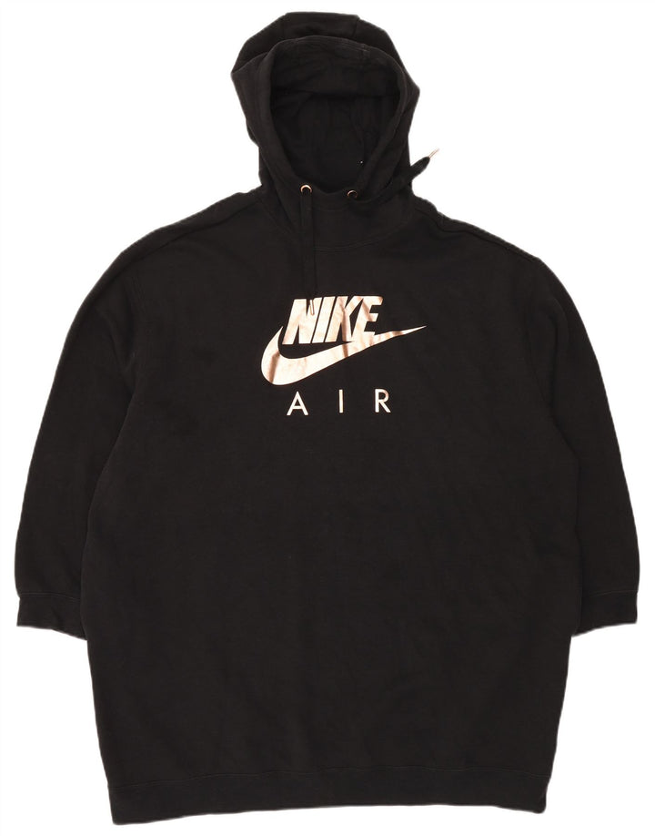 NIKE Γυναικείο Longline Graphic Hoodie Jumper UK 16 Large Black