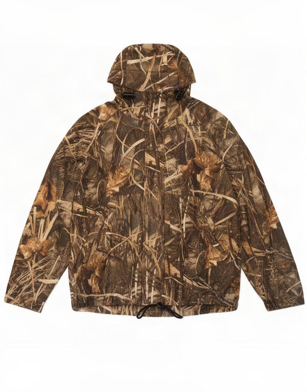 Mad Dog Gear Mens Hooded Loose Fit Rain Jacket UK 40 Large Khaki Camouflage