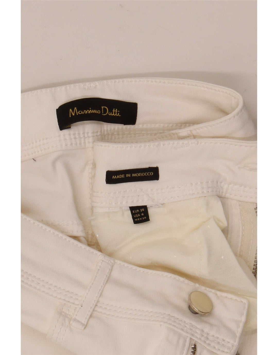 Massimo Dutti Γυναικείο ίσιο τζιν EU 36 XS W26 L26 Λευκό