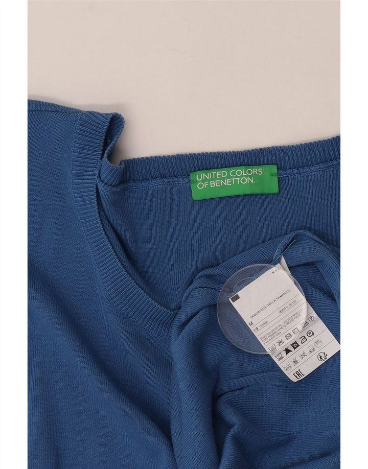 Γυναικείο πουλόβερ Benetton Crew Neck Jumper UK 14 Medium Blue Cotton