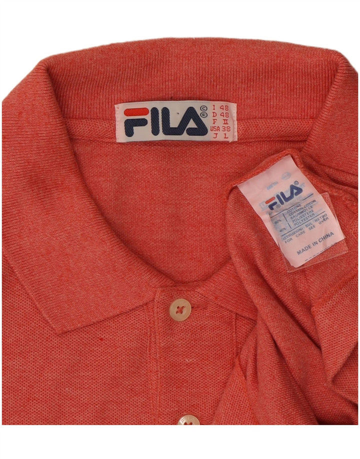 Ανδρικό μακρυμάνικο μπλουζάκι πόλο FILA IT 48 Μεσαίο Ροζ Βαμβακερό