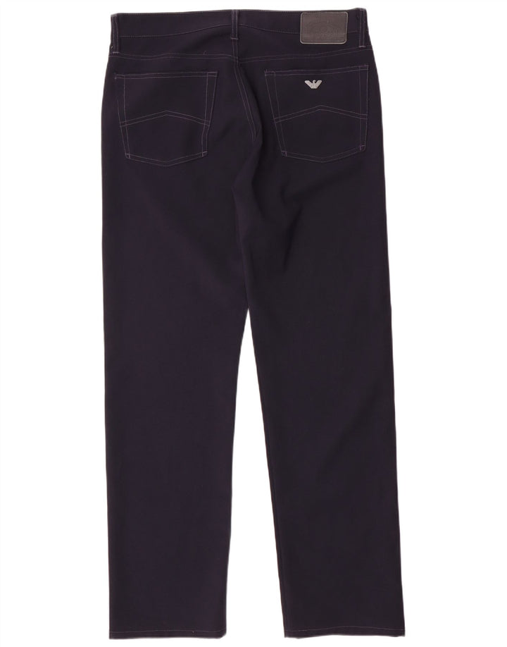 Armani Ανδρικό ίσιο casual παντελόνι W36 L33 Navy Blue Polyester