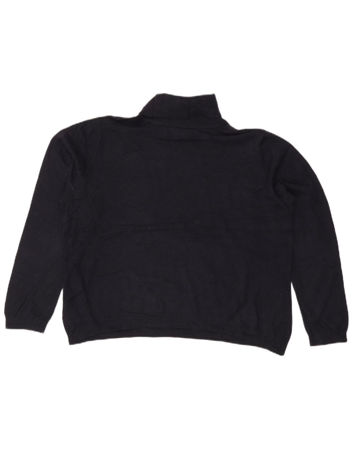 RALPH LAUREN Γυναικείο πουλόβερ με ρολό λαιμόκοψη UK 20 2XL Navy Blue Silk