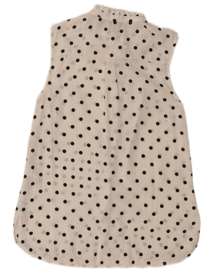 Oasis γυναικείο αμάνικο πουκάμισο μπλούζα UK 8 Small White Pot Polyester