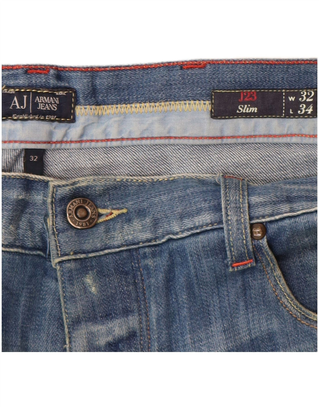 ARMANI Γυναικείο Slim Jeans W32 L34 Μπλε Βαμβακερό
